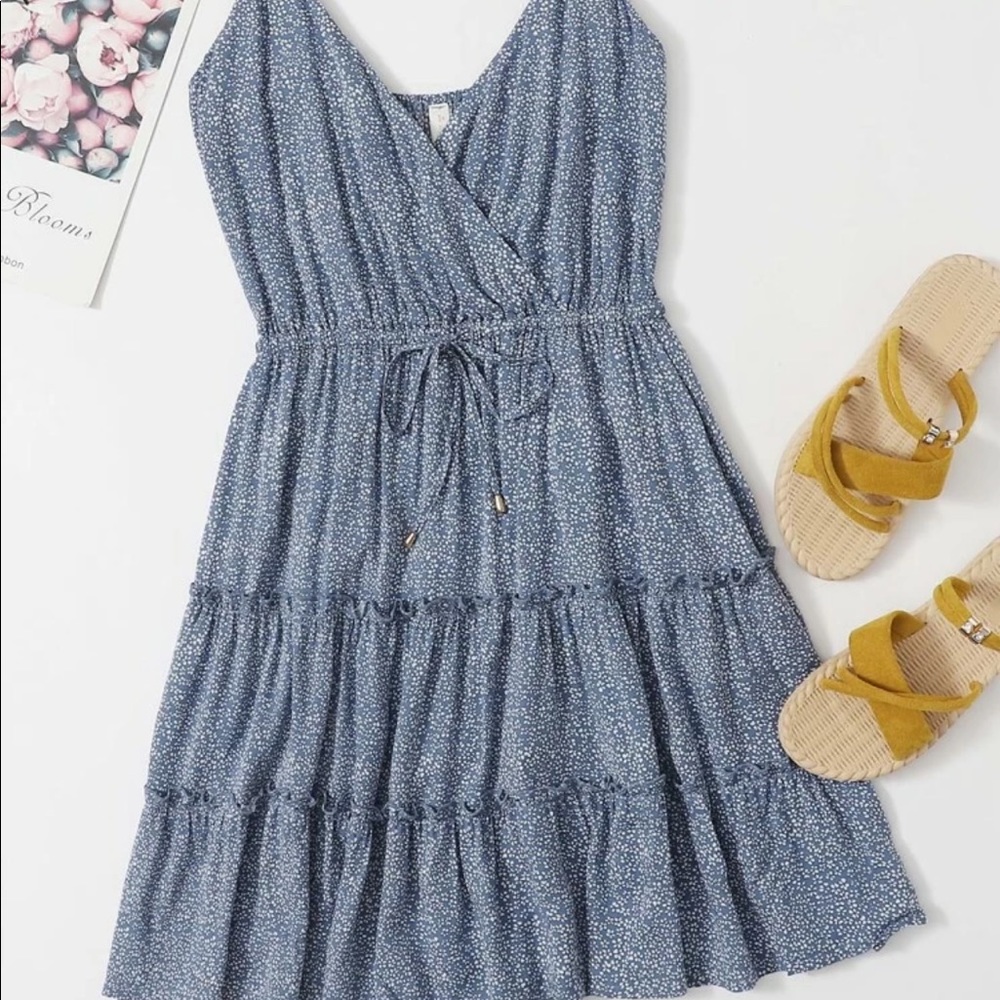 Speckle Print Tiered Cami Dress